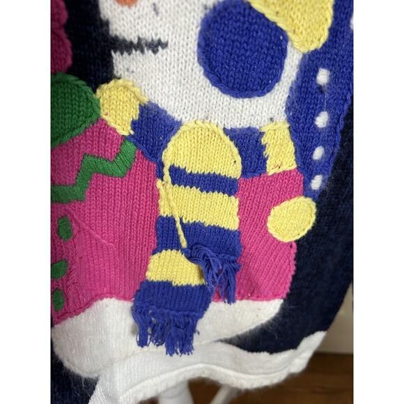 Quacker Factory Snowman Christmas Winter Sweater Cardigan Womens Size Large - Picture 5 of 13